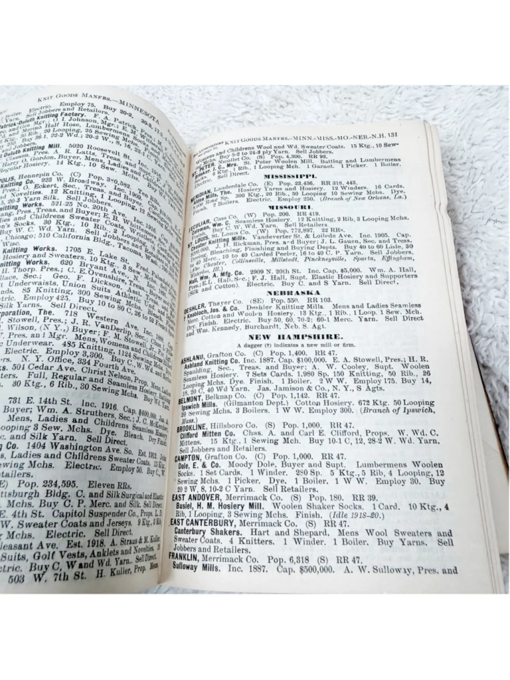 Vintage 1921 Davisons Knit Goods Trade Directory Torrington Needles Pocket Book